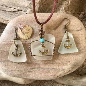 Sea glass anchor set